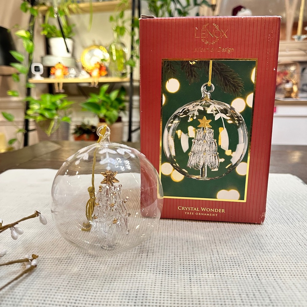 Lenox Crystal Wonder Tree‎ Ornament Hanging Globe Christmas Holiday 4 Inch